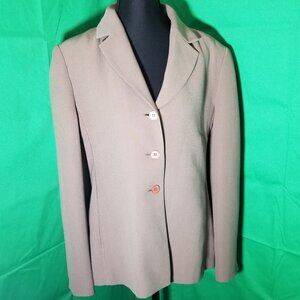 Bill Blass Women Blazer Jacket Womens Size 14P Button Front Business City Work